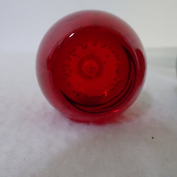 Controlled Bubble Bud Vases Ball Bottom Set of 4 Red Gray Blue Green MCM Vintage - Picture 7 of 15